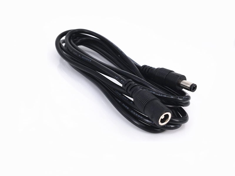 HUALAND 4pcs/pack2m/6.56ft Black 5.5mm x 2.5mm DC Plug Extension Cable DC Extension Cable Cord with Male to Female Connectors Power 12V Barrel Male Plug Connector - Image 3